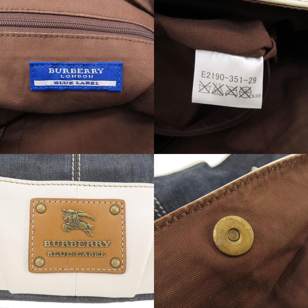 Burberry Blue Label One Shoulder Hobo Bag Leather Denim - Picture 6 of 11